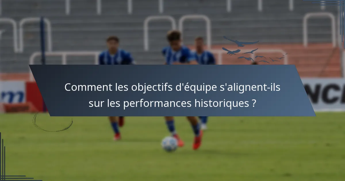 Comment les objectifs d'équipe s'alignent-ils sur les performances historiques ?
