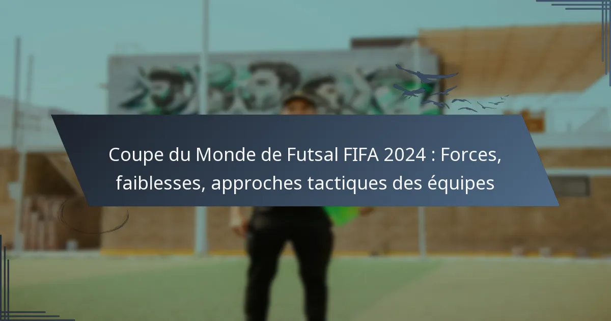Coupe du Monde de Futsal FIFA 2024 : Forces, faiblesses, approches tactiques des équipes